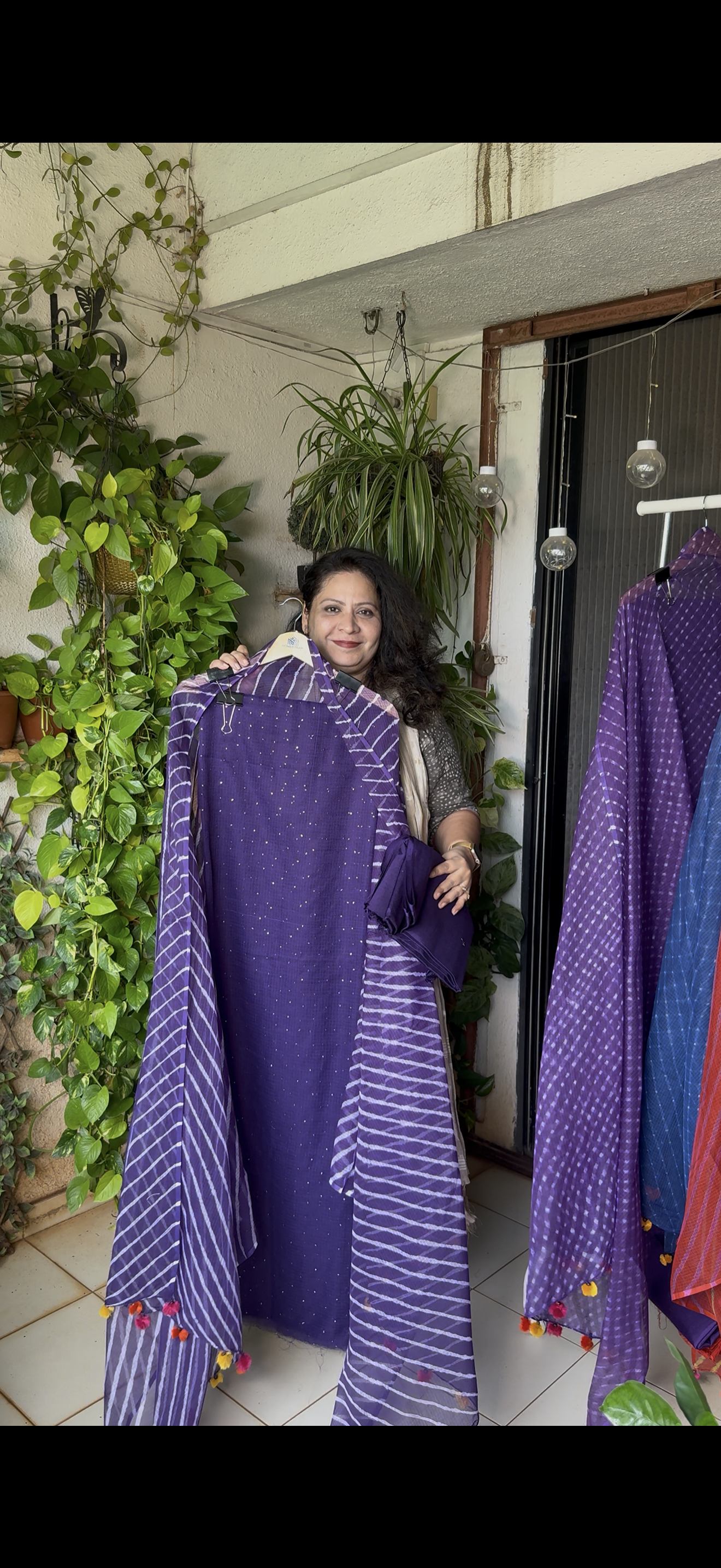 Pure kota Mukaish work kurta with kota dupatta