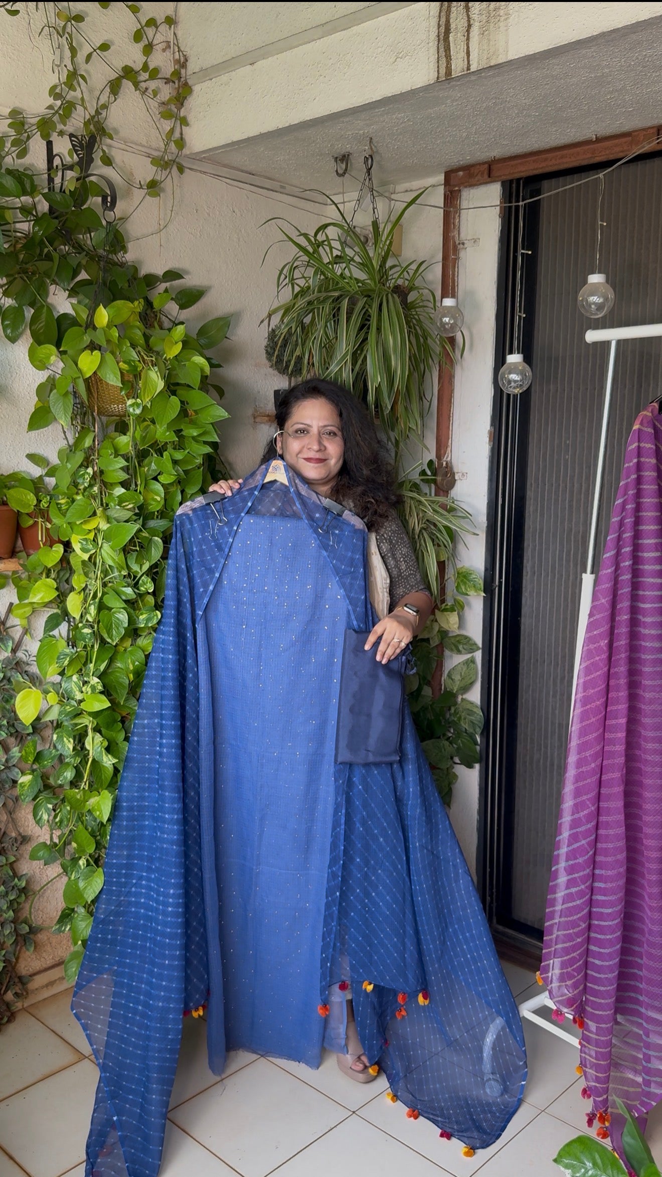 Pure kota Mukaish work kurta with kota dupatta