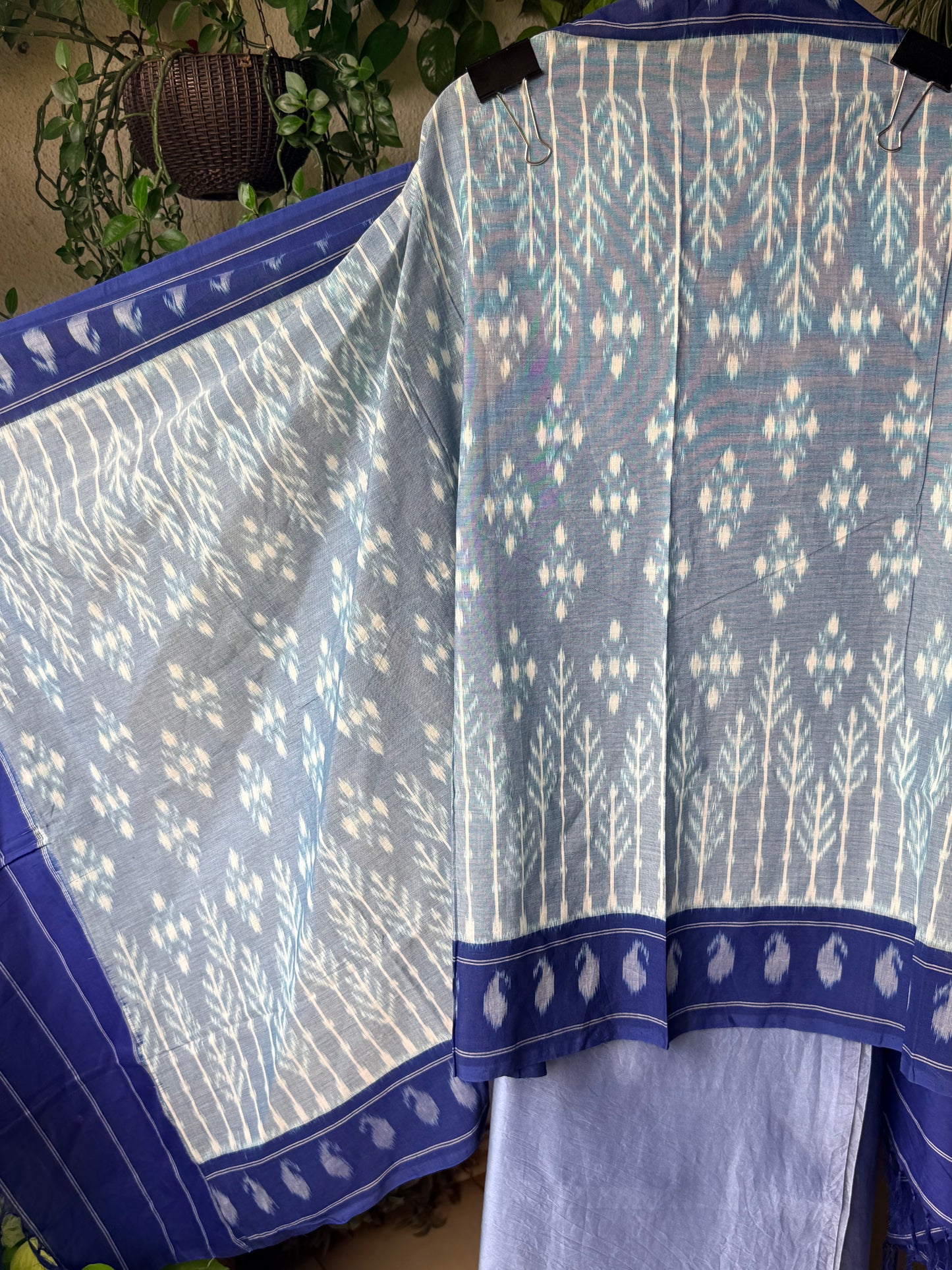Chanderi silk Kurta with Ikkat Dupatta