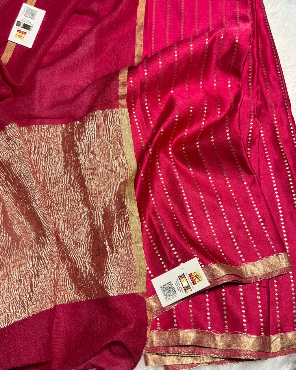 Mashru silk kurta with moonga silk dupatta pink