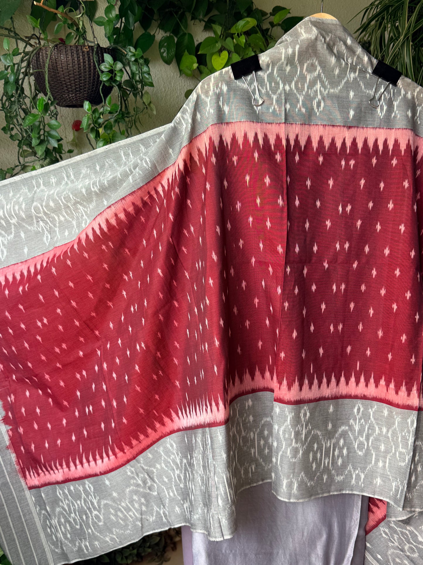 Chanderi silk Kurta with Ikkat Dupatta