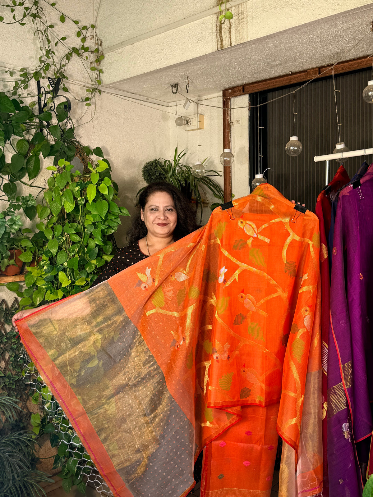 Pure Muslin  Jamdani with tissue palla dupatta