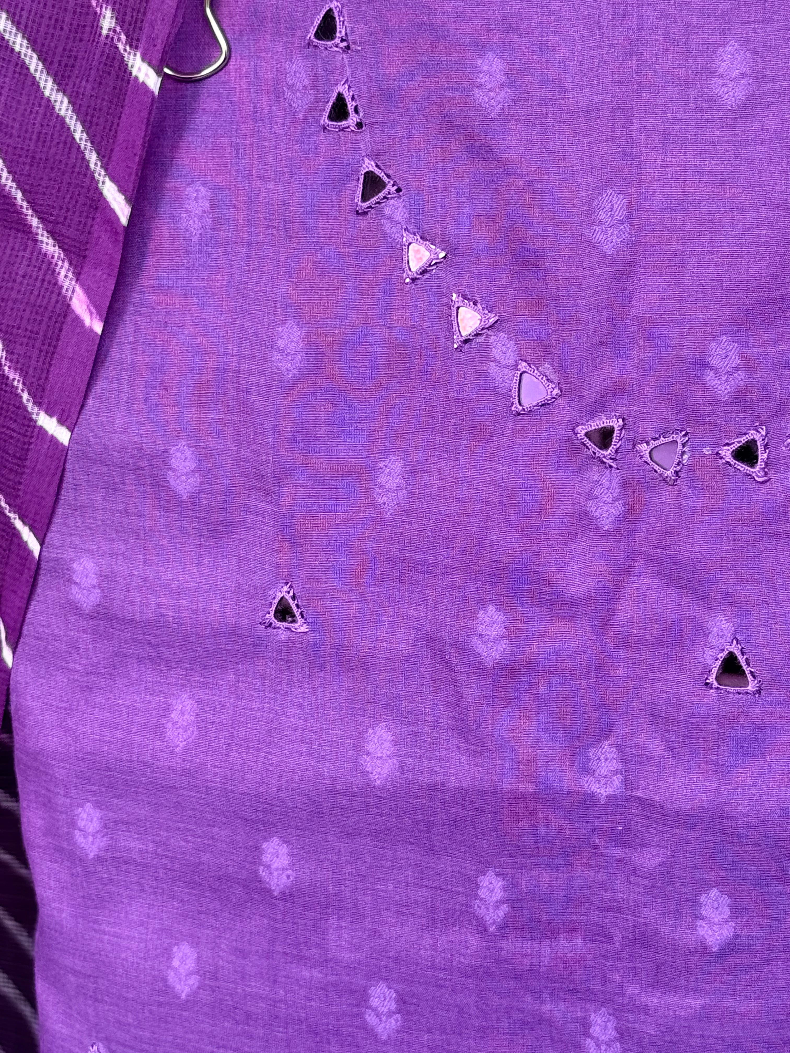 JacquardChanderi mirror work kurta with lehriya dupatta