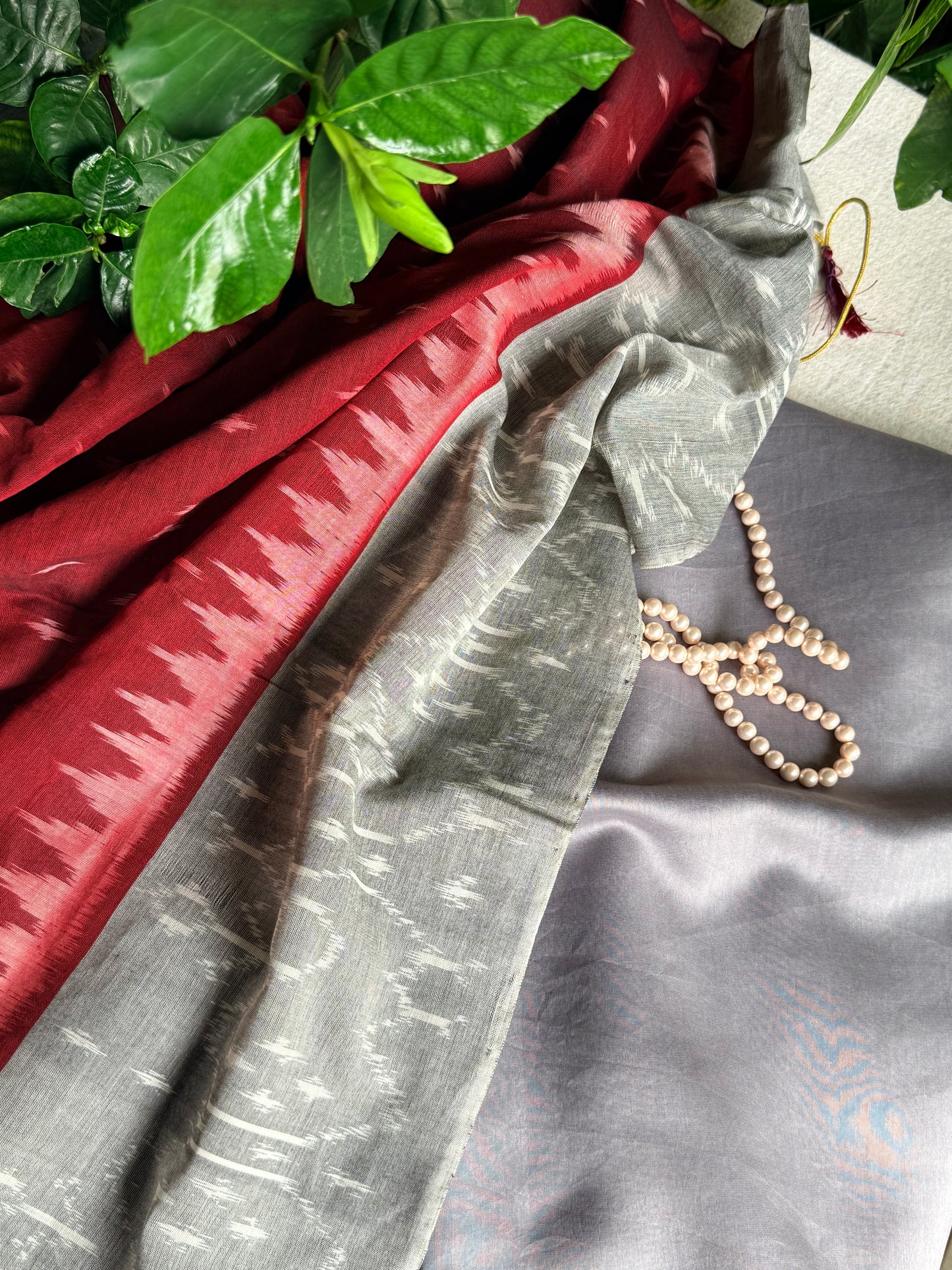 Chanderi silk Kurta with Ikkat Dupatta