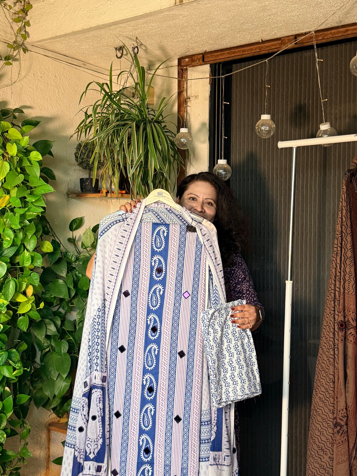 Exclusive Bagh cotton mirror work suit