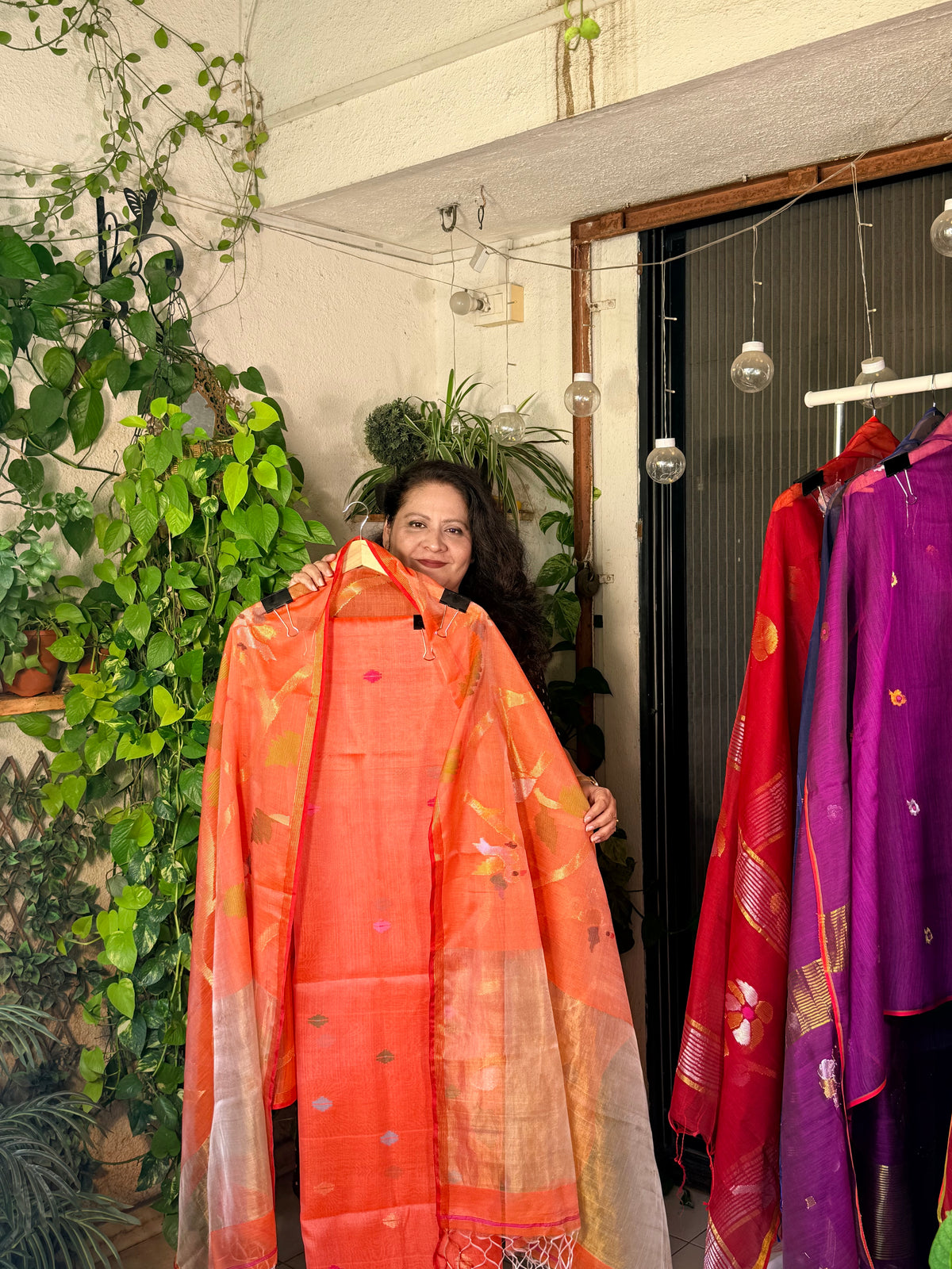 Pure Muslin  Jamdani with tissue palla dupatta