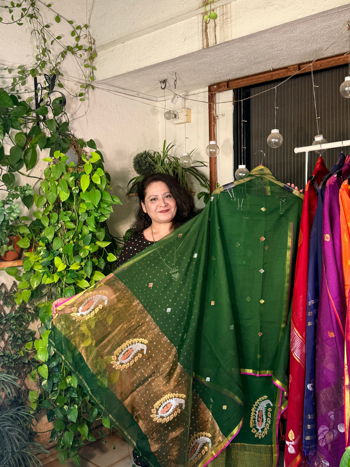 Pure Muslin  Jamdani with tissue palla dupatta