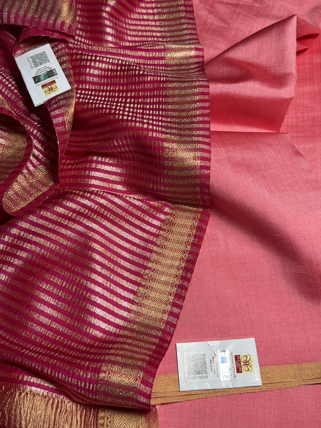 Tyohar -  Mulberry silk kurta with moonga silk dupatta pink & dark pink