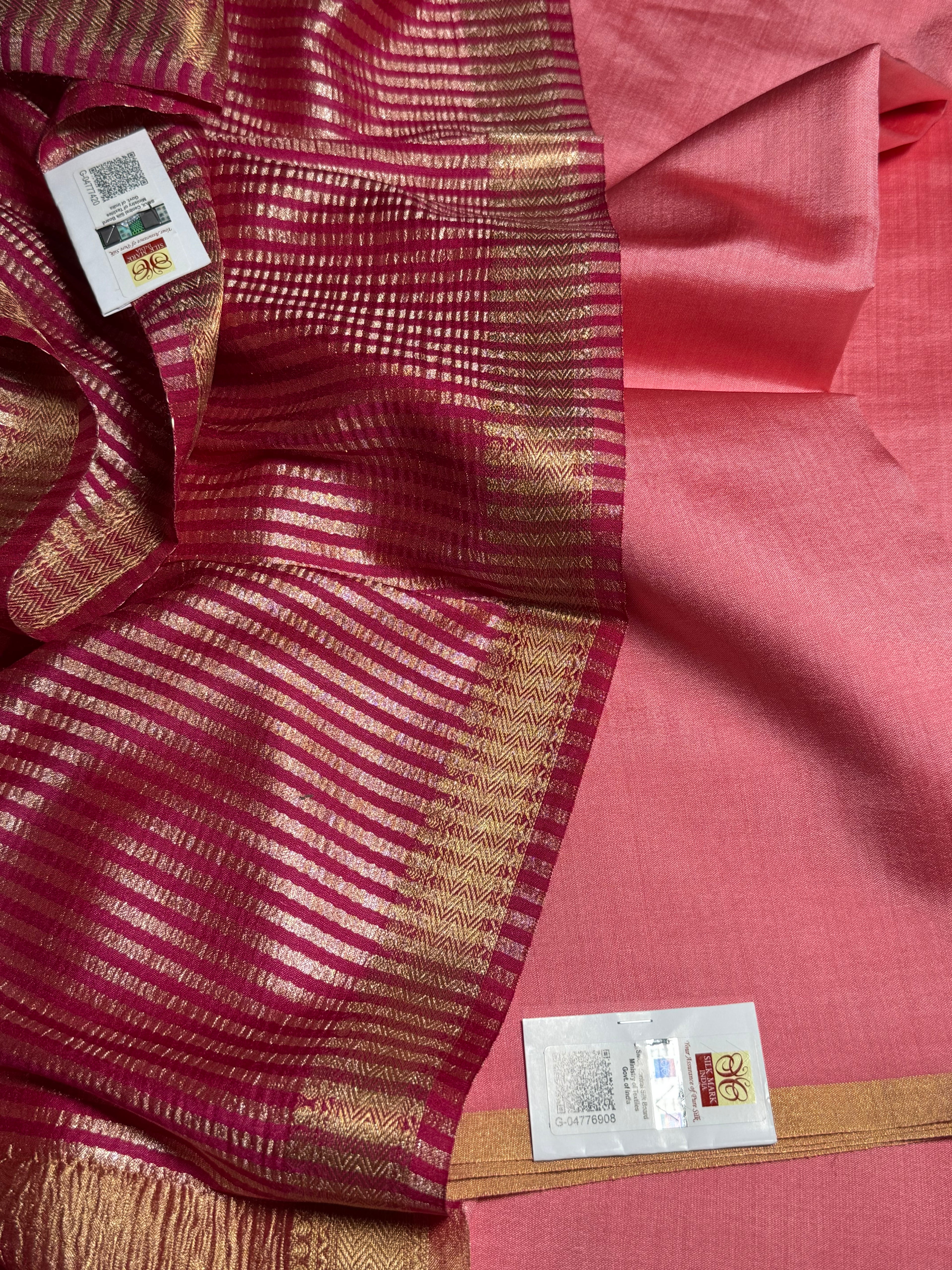 Tyohar -  Mulberry silk kurta with moonga silk dupatta pink & dark pink