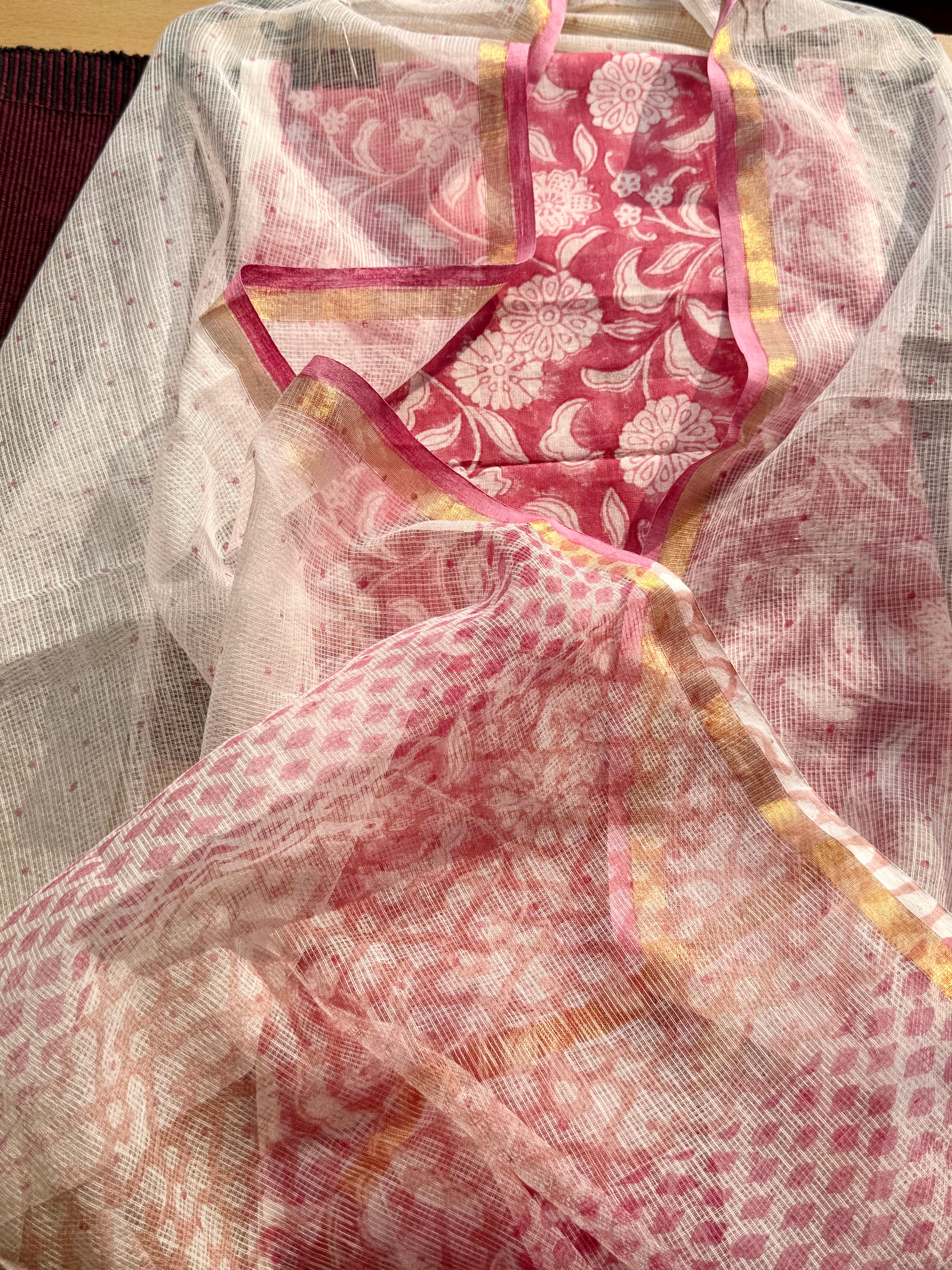 Pure mul cotton + kota Handblock printed suits
