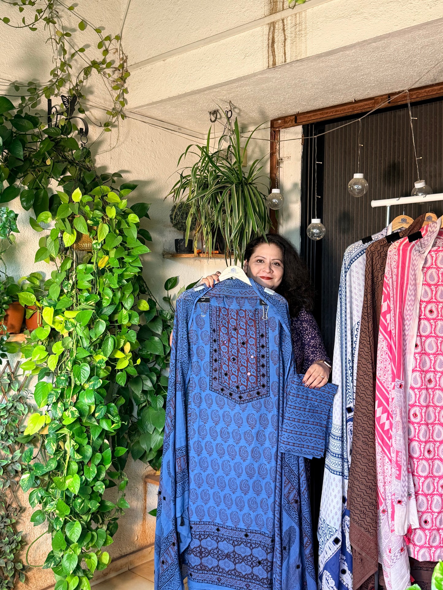 Exclusive Bagh cotton mirror work suit