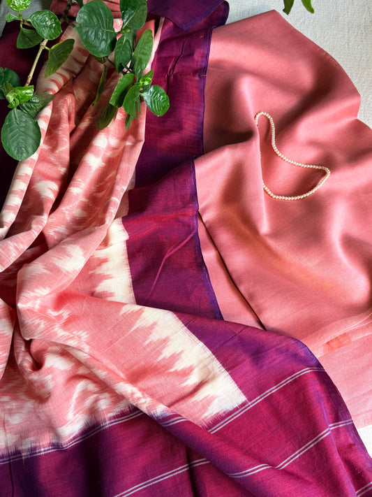 Chanderi silk Kurta with Ikkat Dupatta