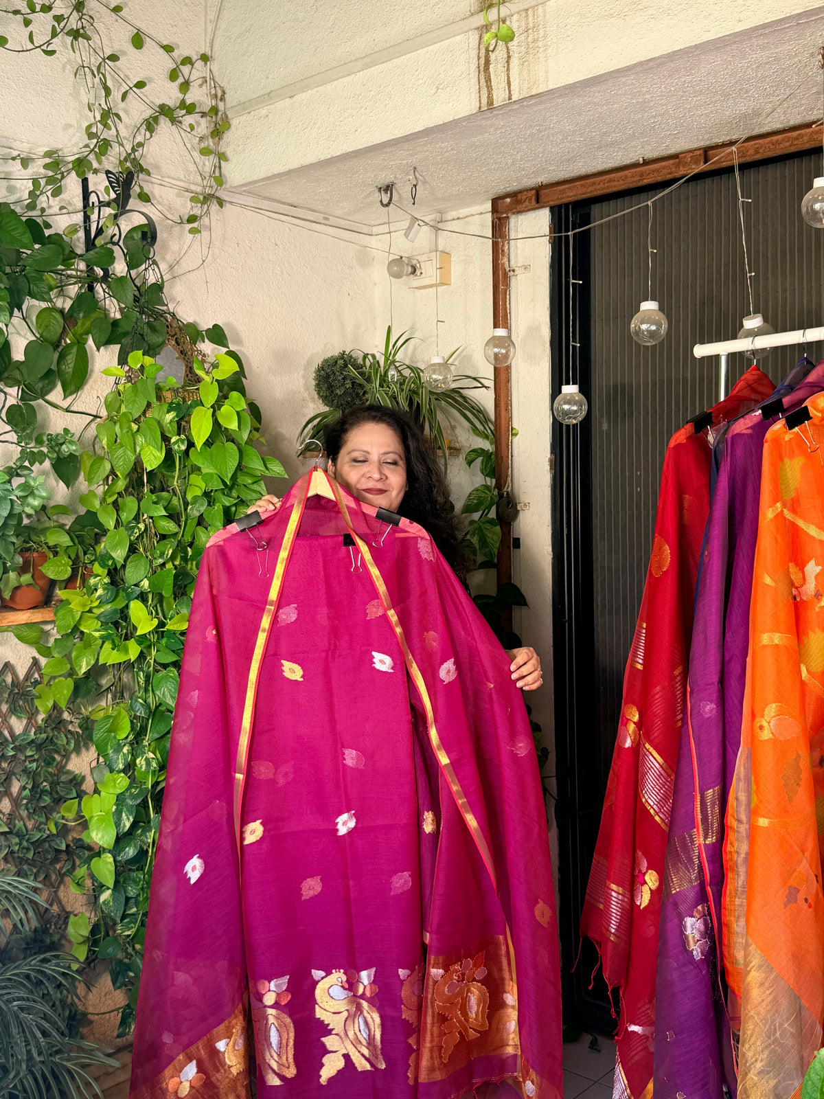 Pure Muslin  Jamdani with tissue palla dupatta