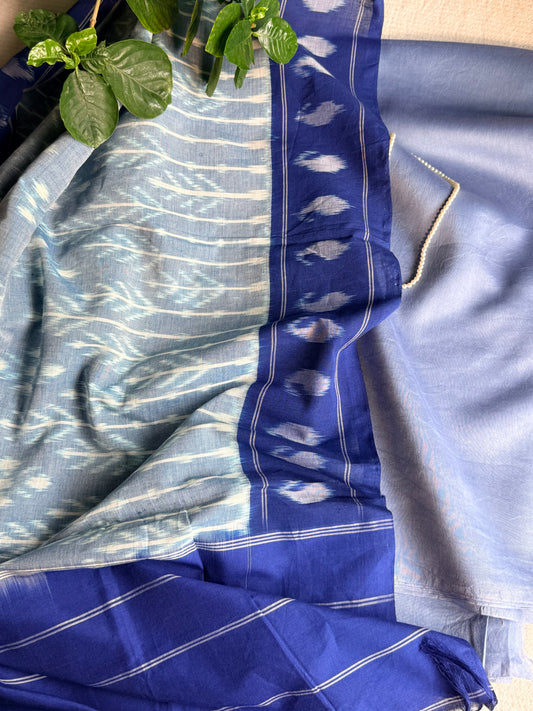 Chanderi silk Kurta with Ikkat Dupatta