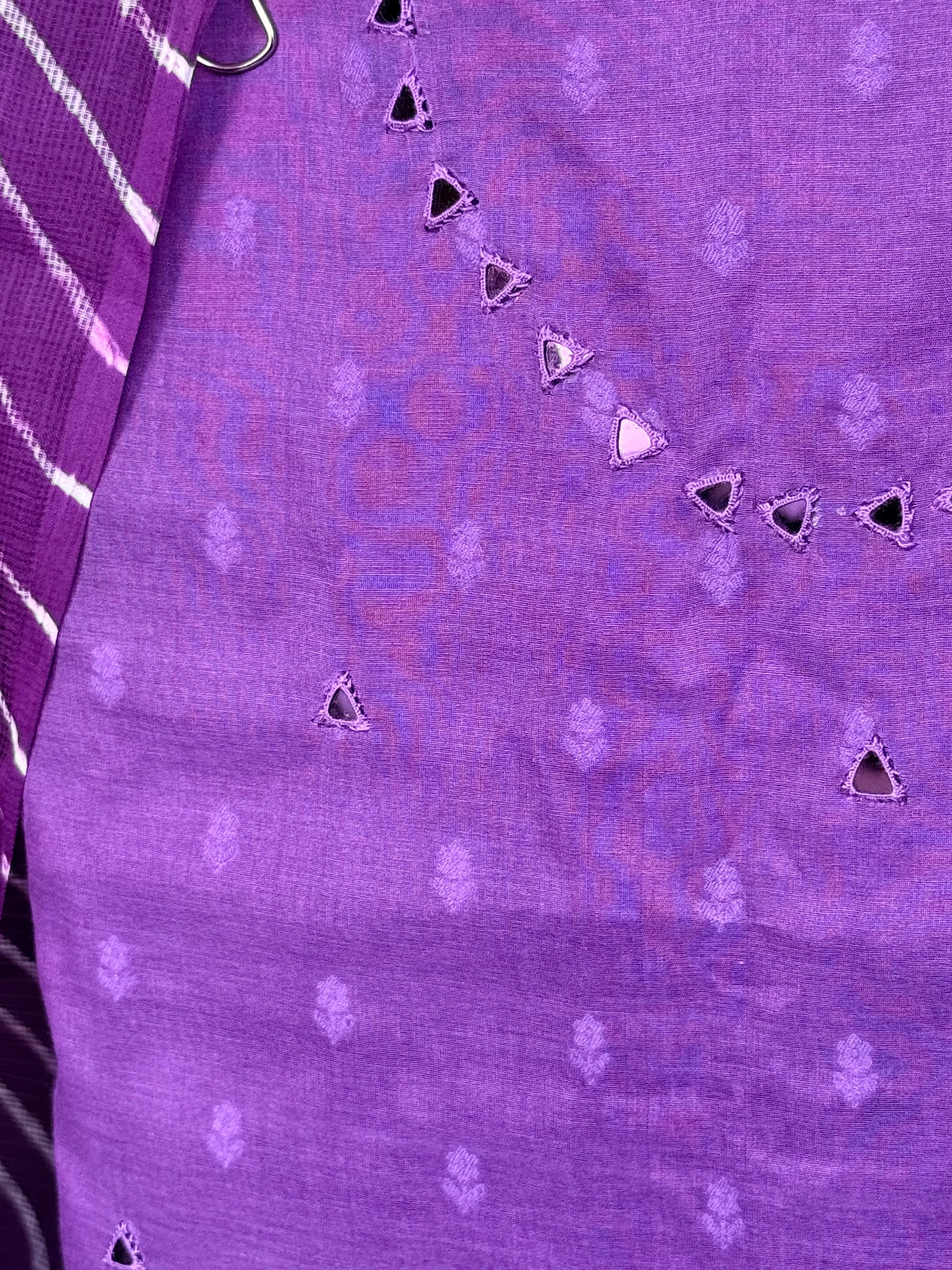 JacquardChanderi mirror work kurta with lehriya dupatta