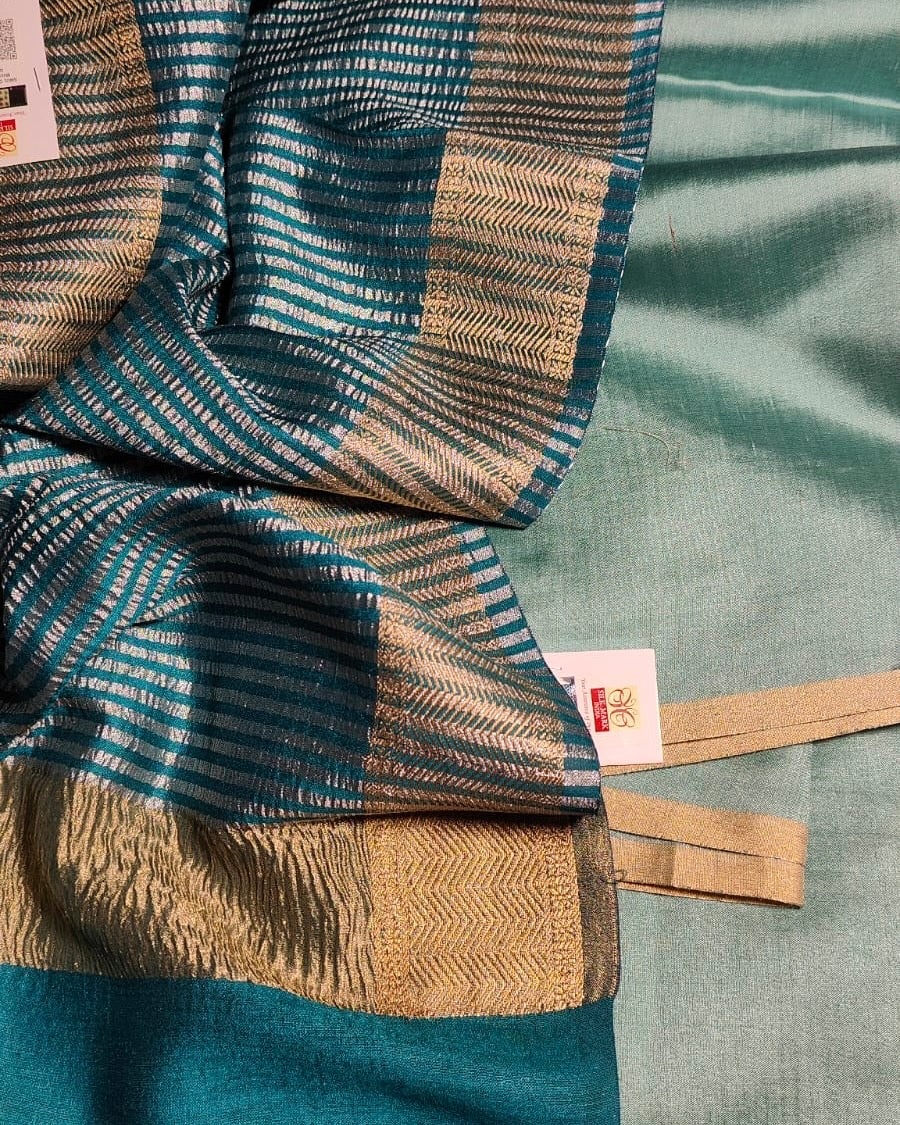 Tyohar -  Mulberry silk kurta with moonga silk dupatta teal