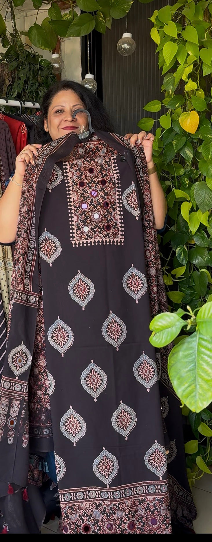 Pure Cotton Mirror Work Ajrakh