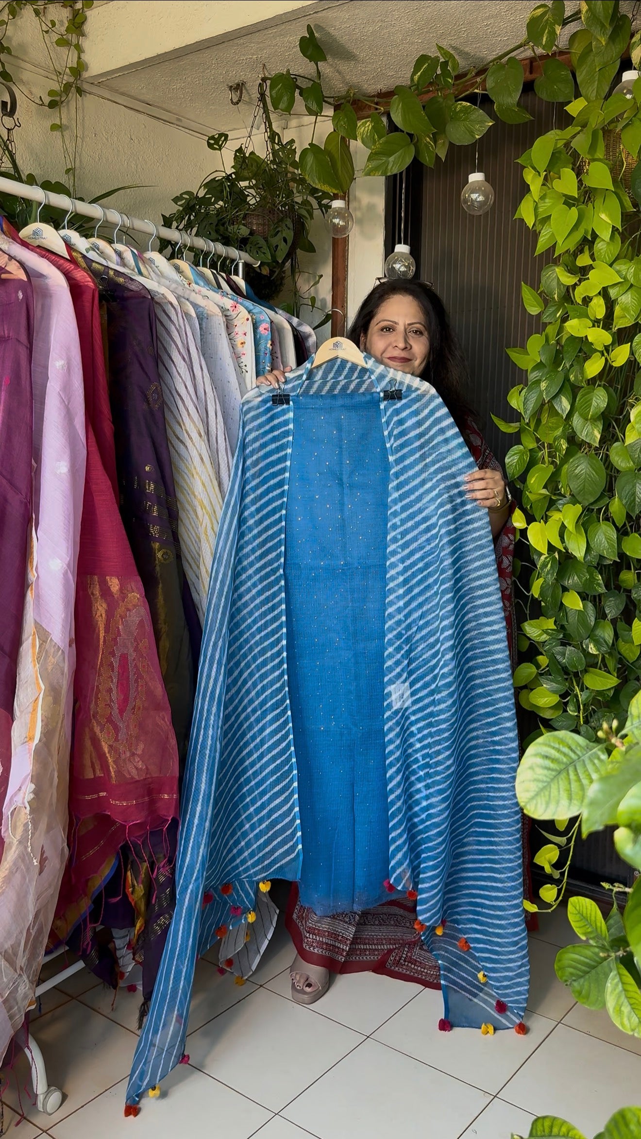 Pure kota Mukaish work kurta with kota dupatta