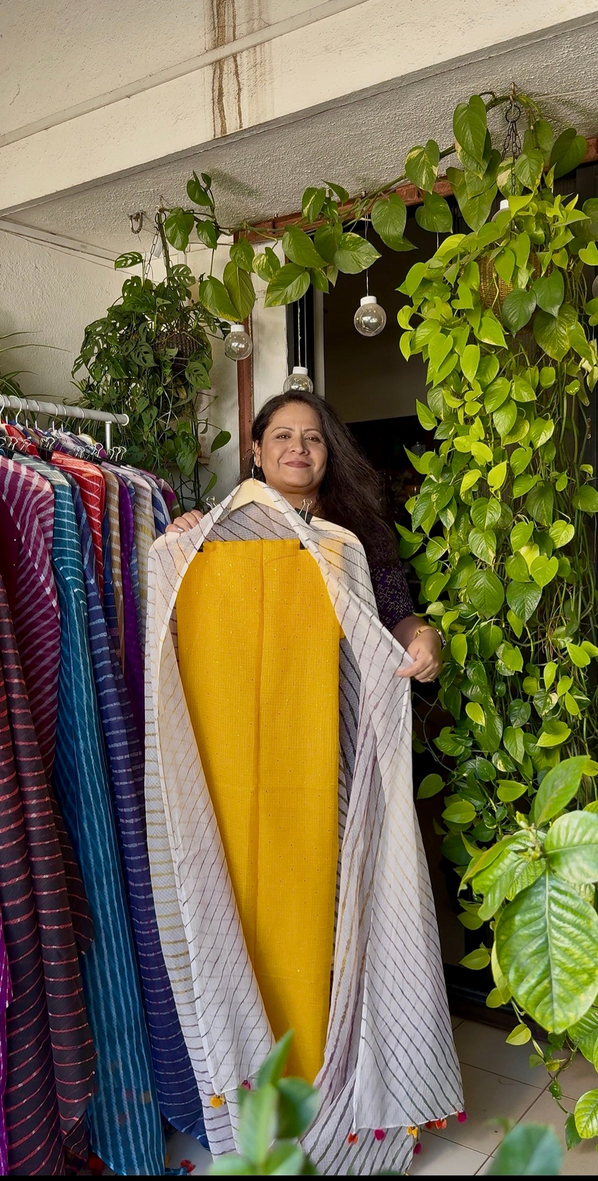 Pure kota Mukaish work kurta with kota dupatta