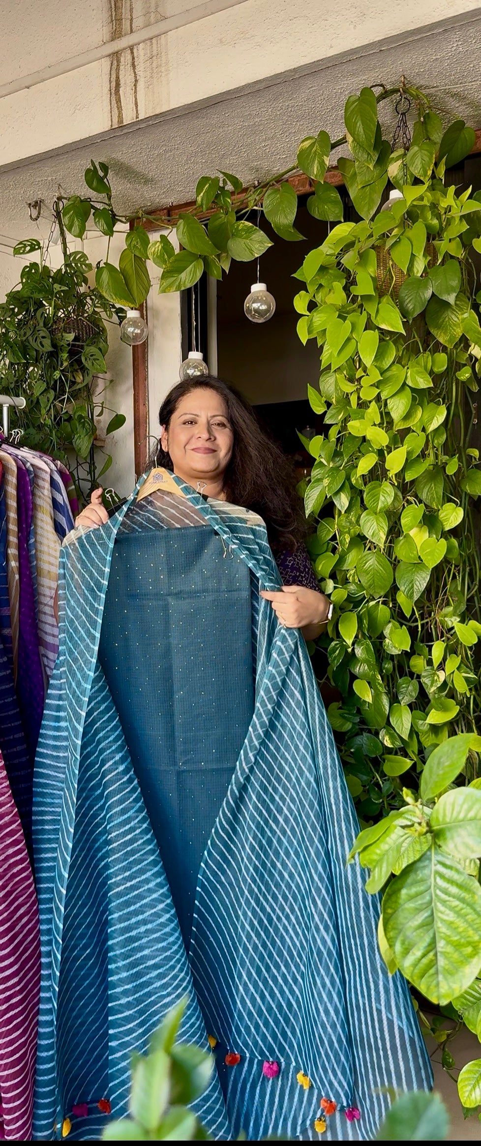 Pure kota Mukaish work kurta with kota dupatta