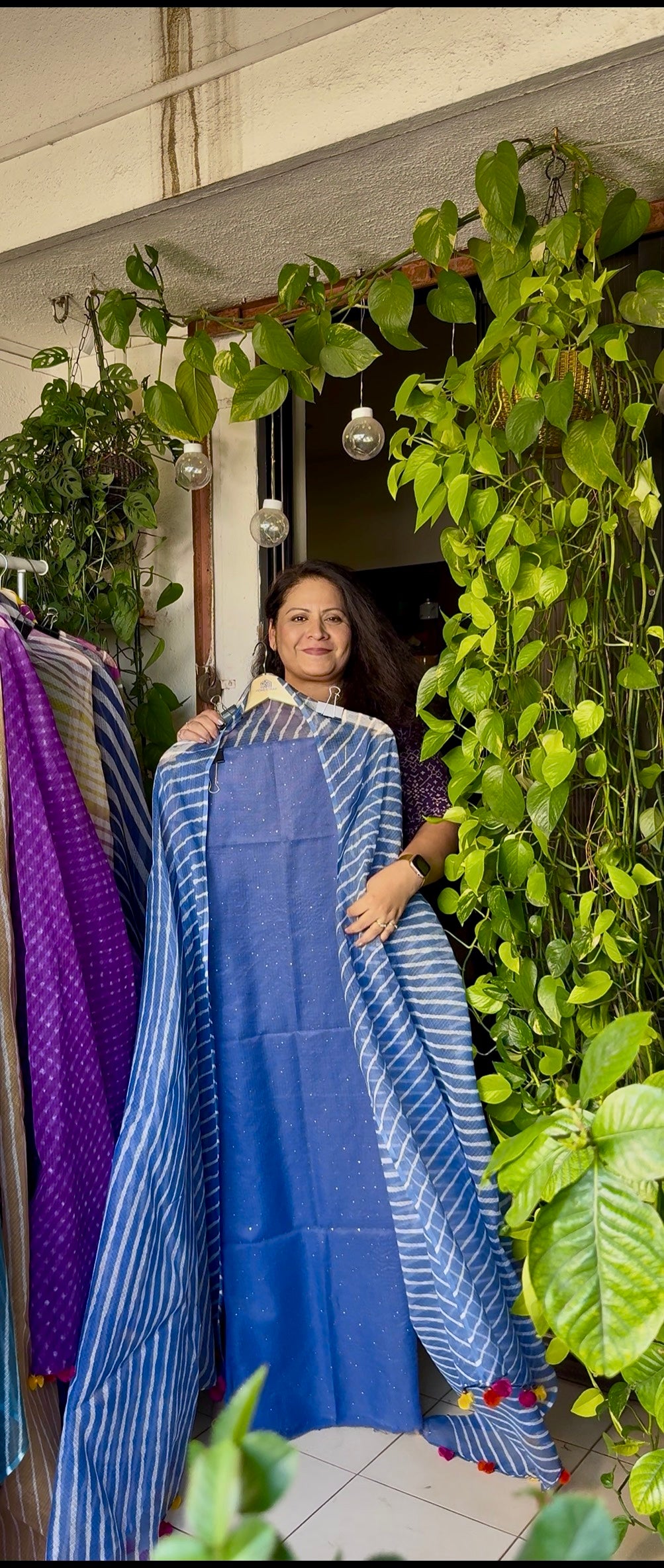 Pure kota Mukaish work kurta with kota dupatta