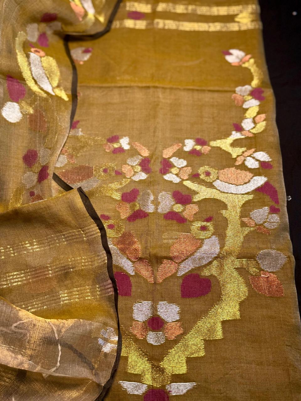 Pure Muslin Silk Jamdani with Tissue border dupatta