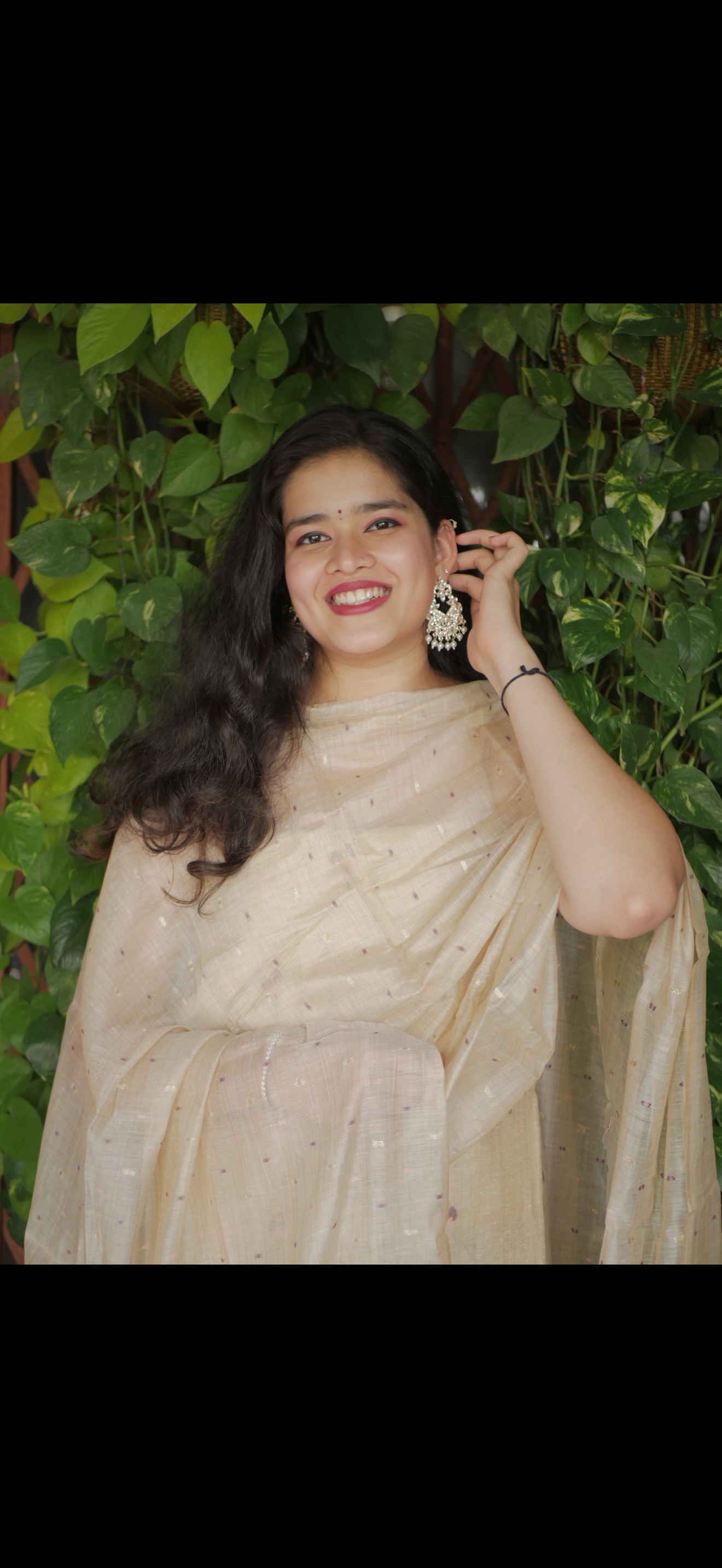 Cotton by silk moonga jamdani suit