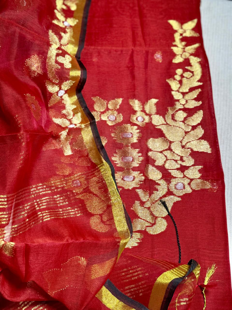 Handloom Pure Muslin Silk Zari Jamdani Suit Set