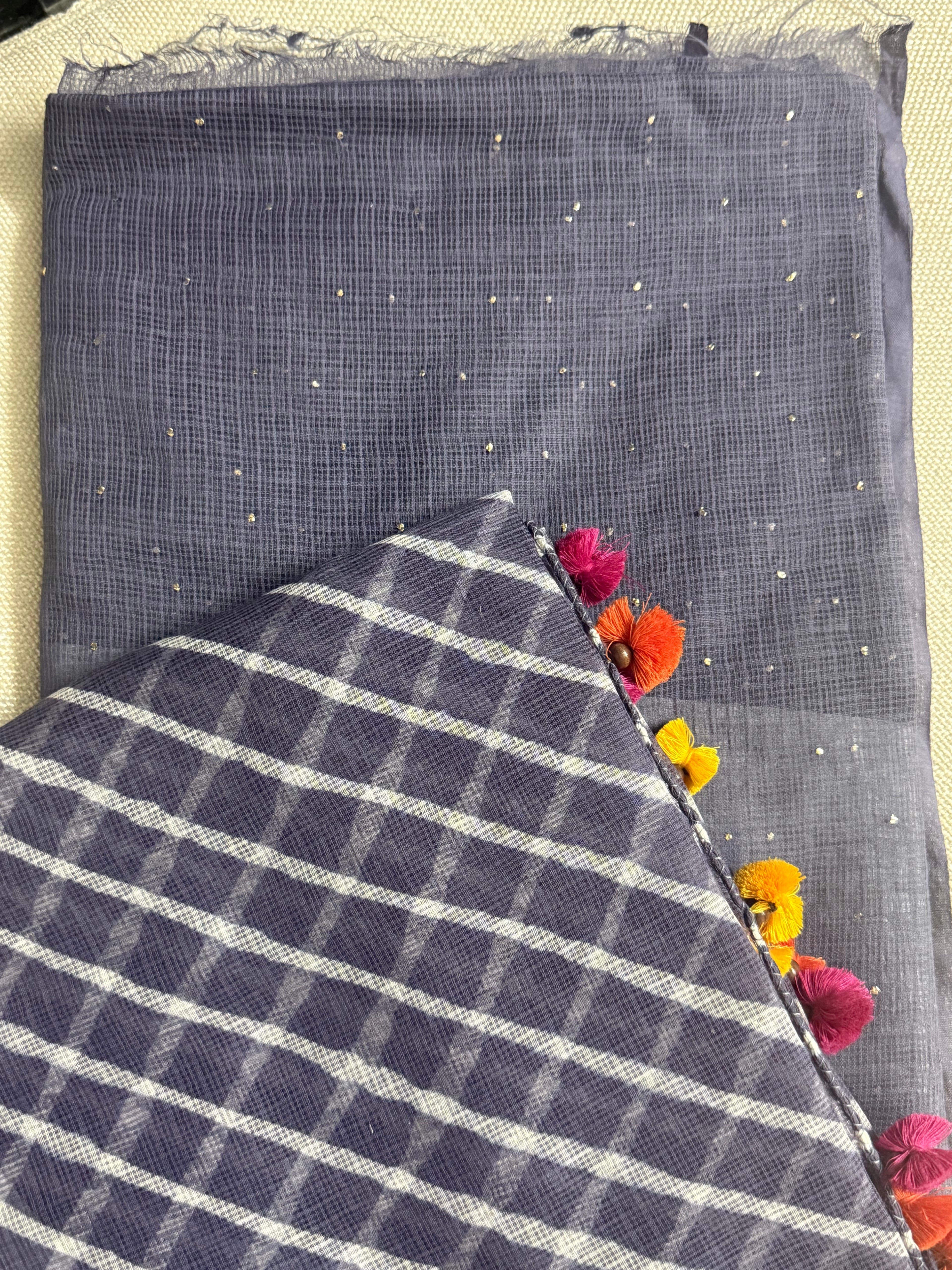 Pure kota Mukaish work kurta with kota dupatta