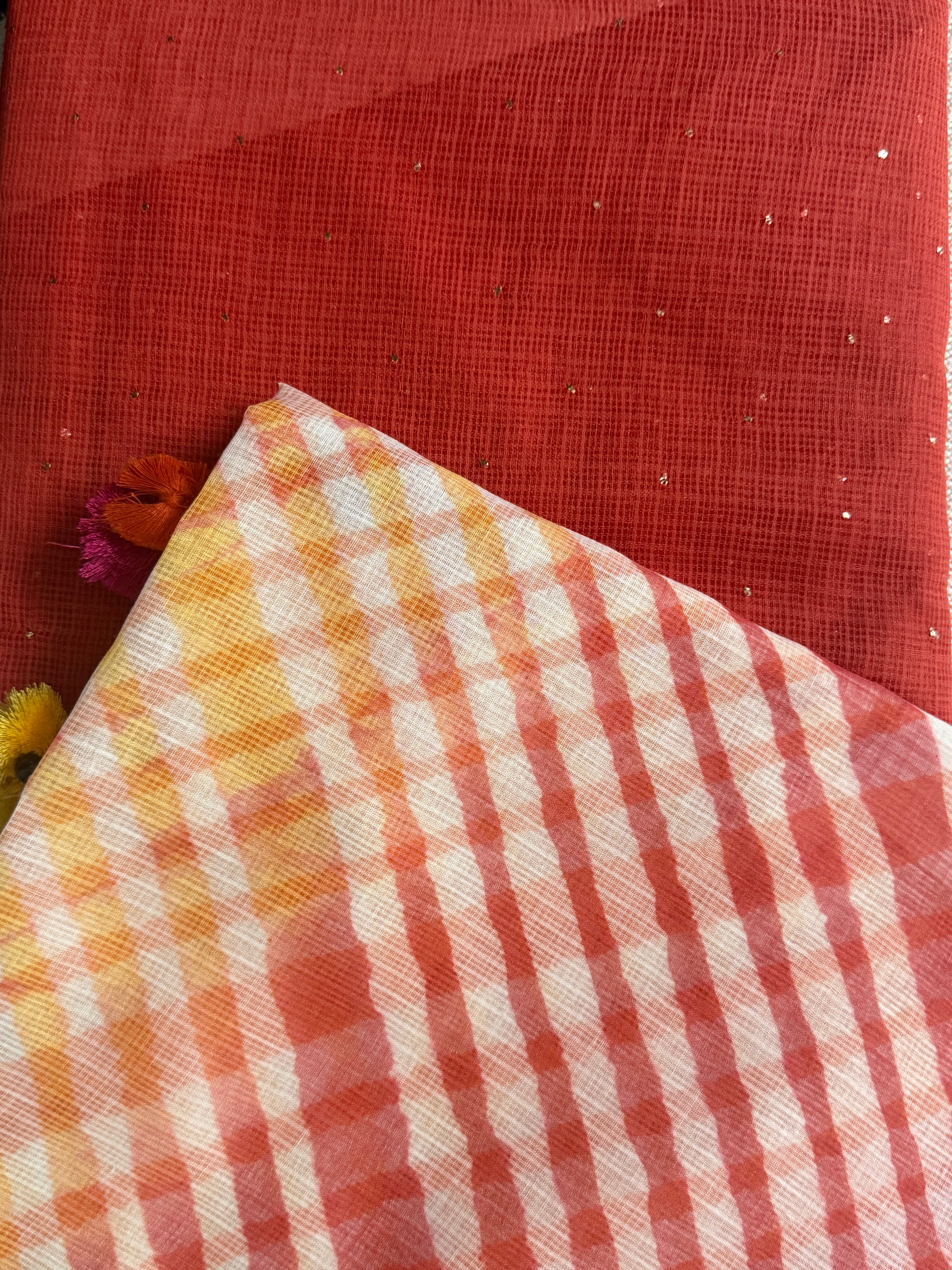 Pure kota Mukaish work kurta with kota dupatta