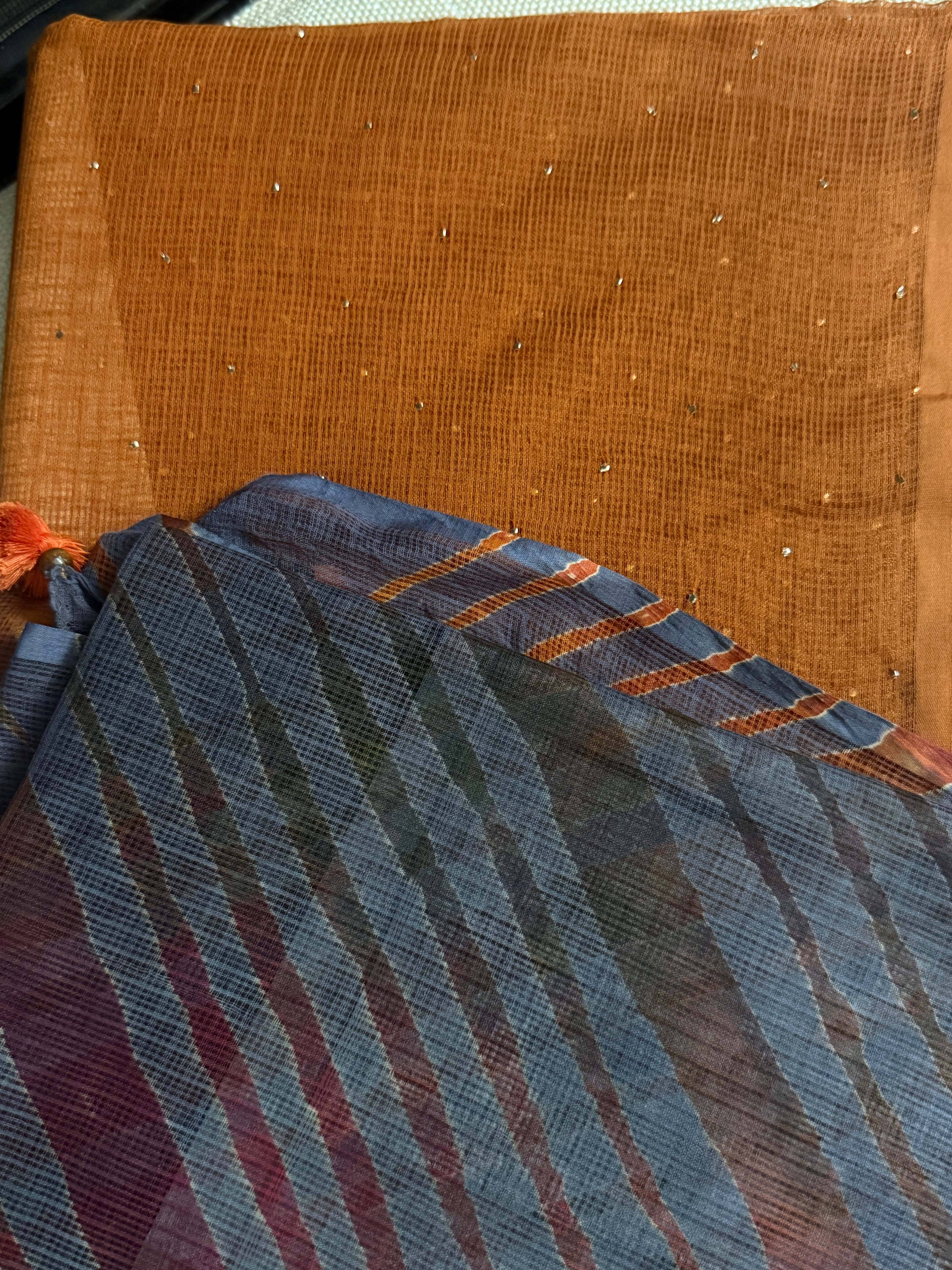 Pure kota Mukaish work kurta with kota dupatta