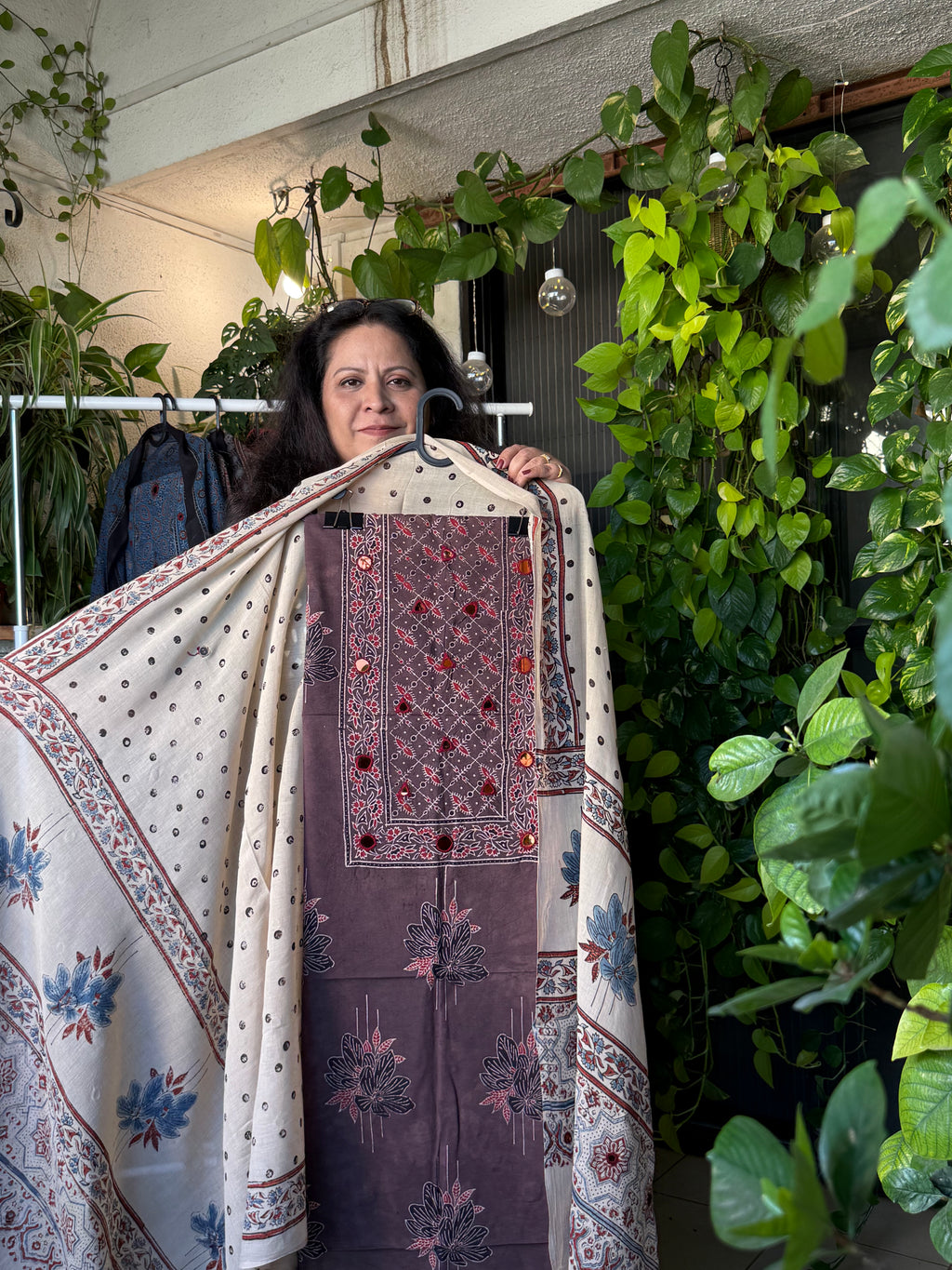 Pure Cotton Mirror work Ajrakh