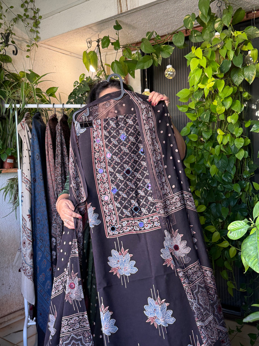 Pure Cotton Mirror Work Ajrakh