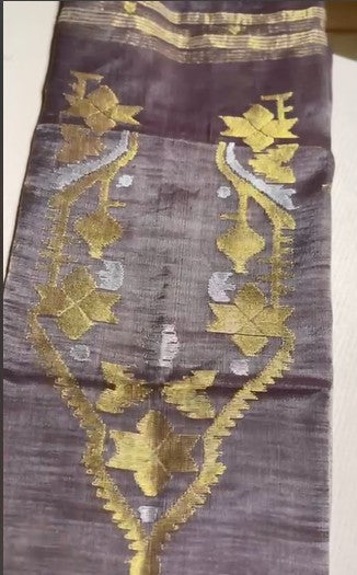 Handloom Pure Muslin Silk Zari Jamdani Suit Set