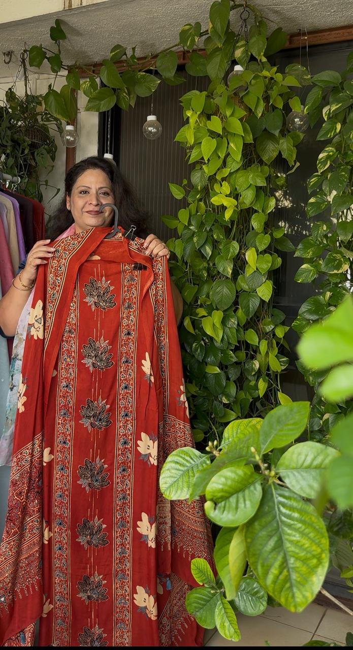 Pure Modal mirror work Ajrakh