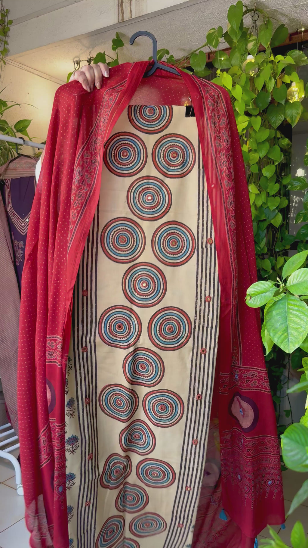 Pure Cotton Mirror Work Ajrakh