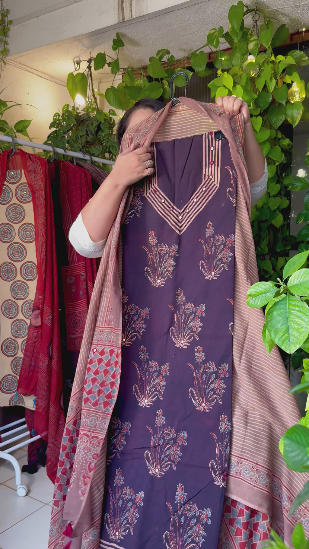 Pure Cotton Mirror Work Ajrakh