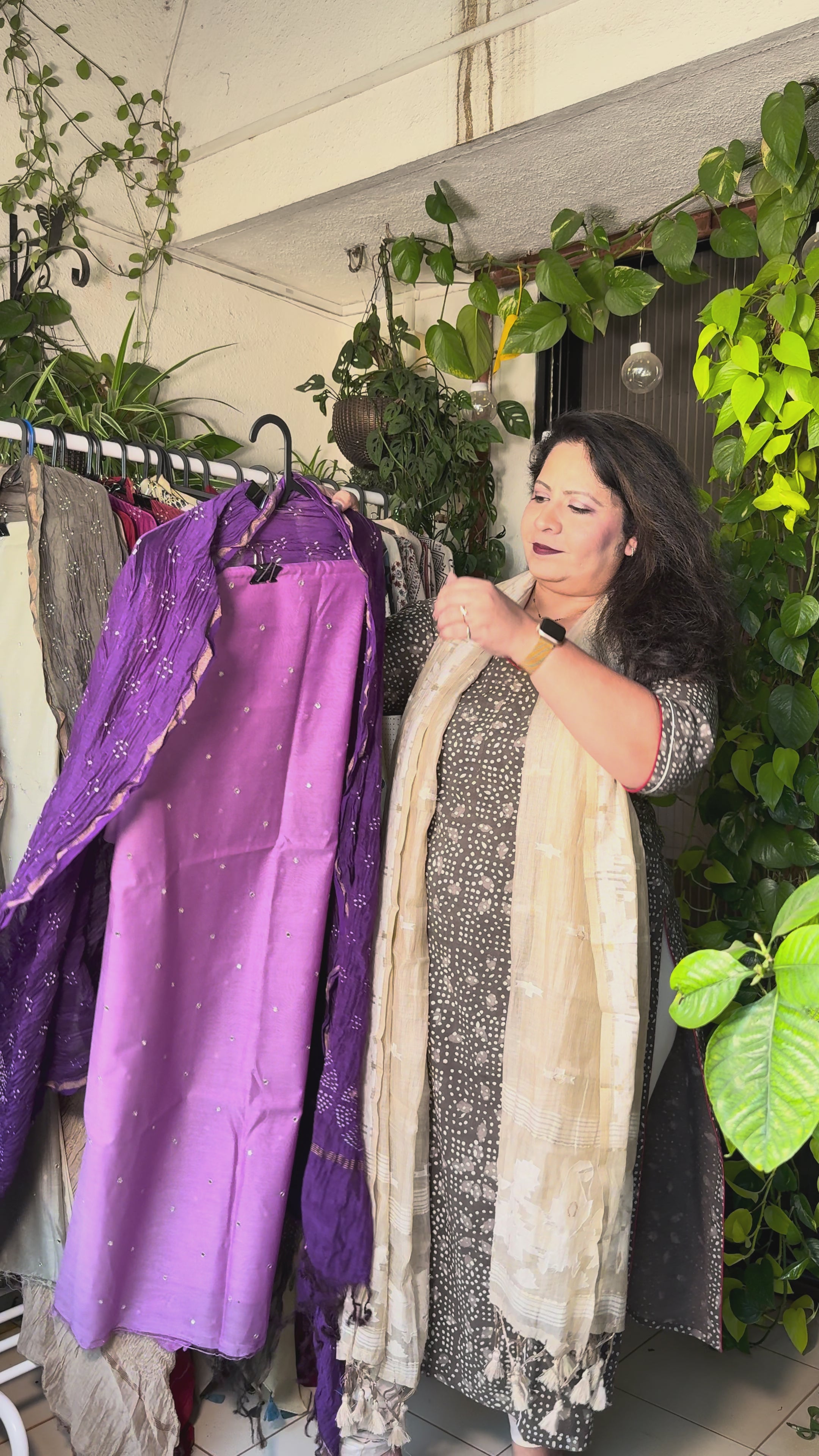 Pure Mul chanderi silk mirror work kurta with pure mul chanderi silk Bandhej dupatta