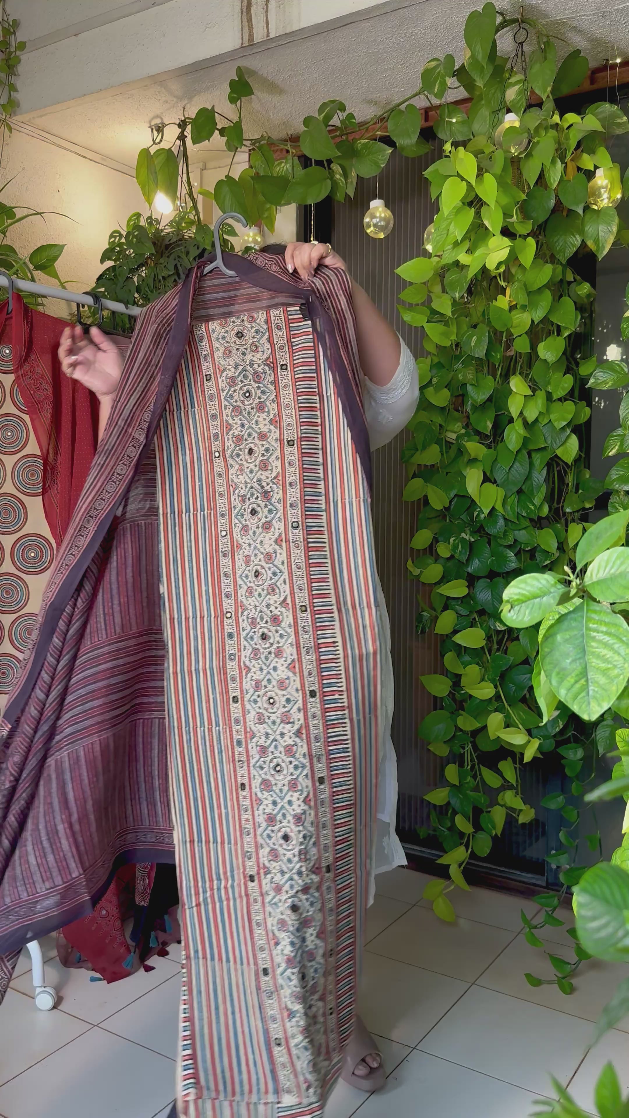 Pure Cotton Mirror Work Ajrakh