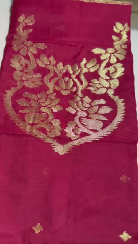Pure Muslin Silk Jamdani with Tissue border dupatta