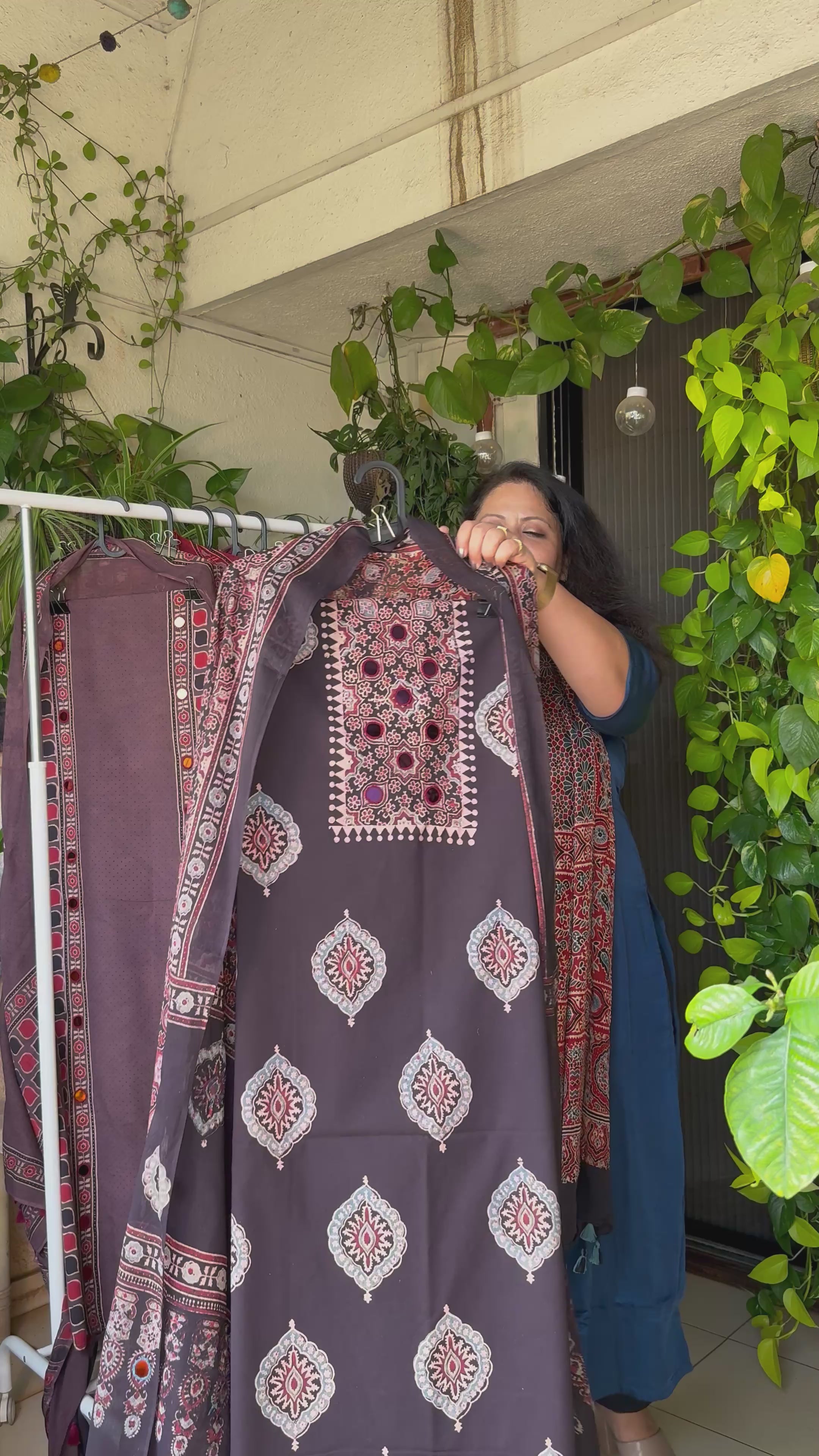 Pure Cotton Mirror Work Ajrakh